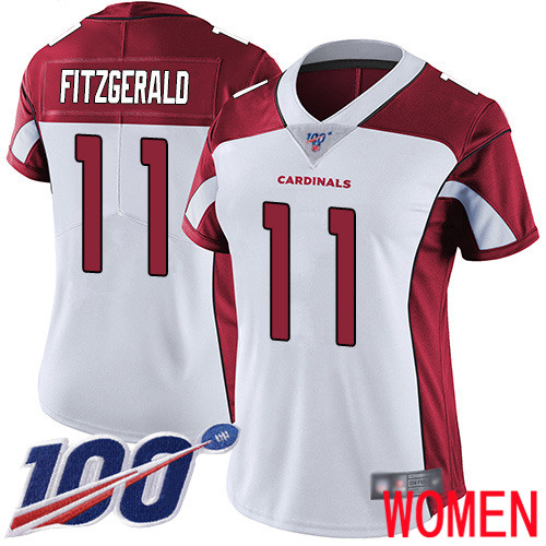 Arizona Cardinals Limited White Women Larry Fitzgerald Road Jersey NFL Football #11 100th Season Vapor Untouchable